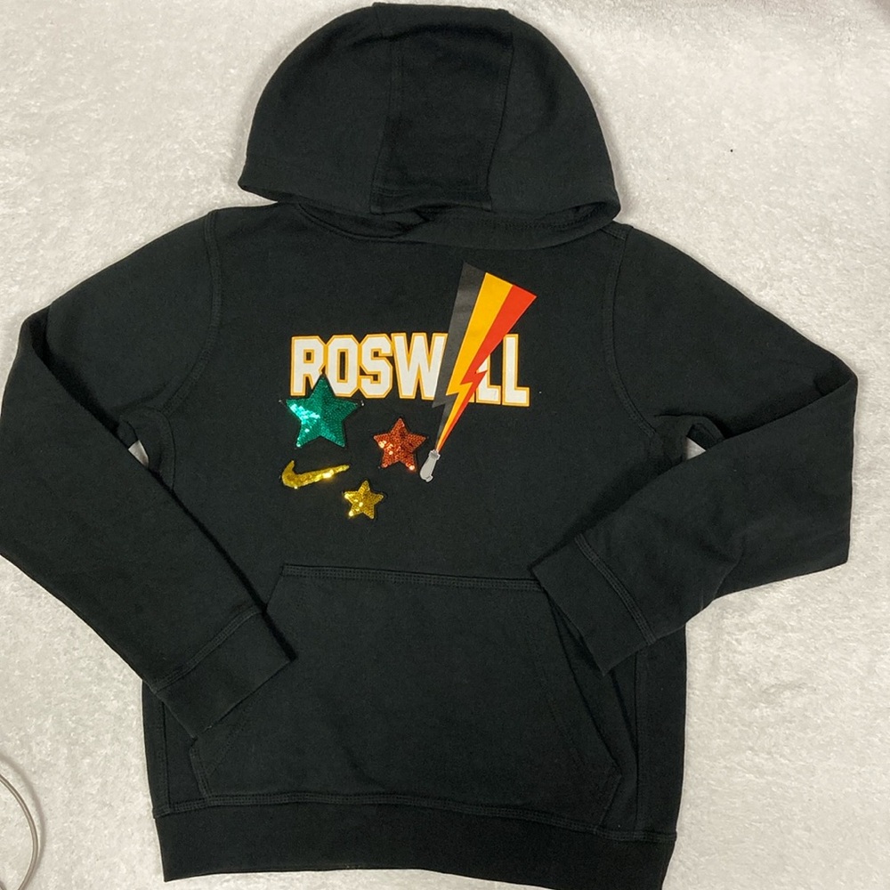Nike Roswell sequined Star swish hooded sweatshirt medium